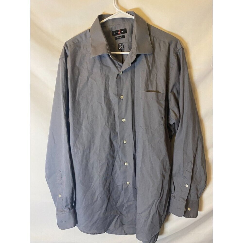 Men's Gray Dress Shirt Fitted XL